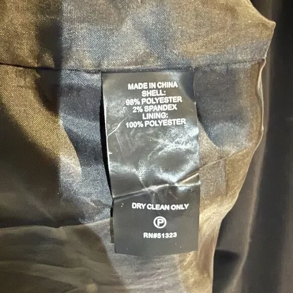 Vince Camuto Black Blazer Women Size 12 One Button Lined Career Jacket - Picture 6 of 16